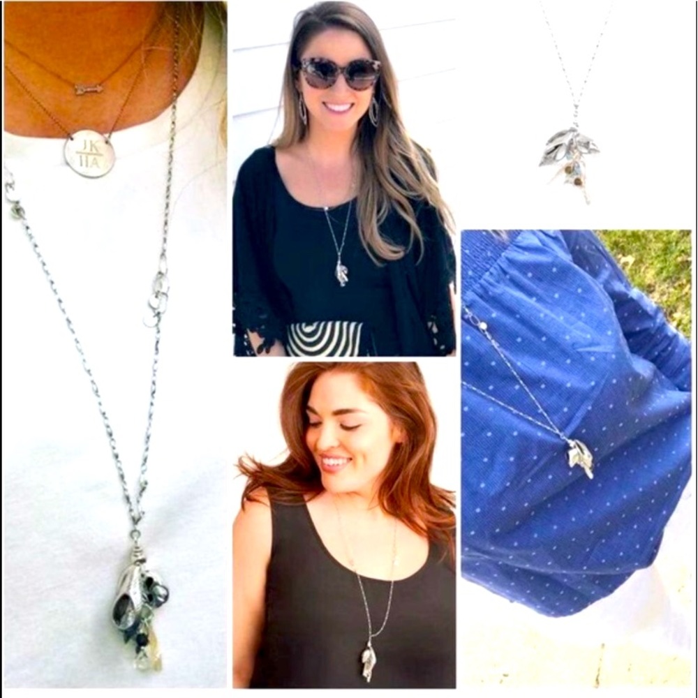 Stella & Dot | [Retired] Kala Pearl Drop + Silver Charm Necklace